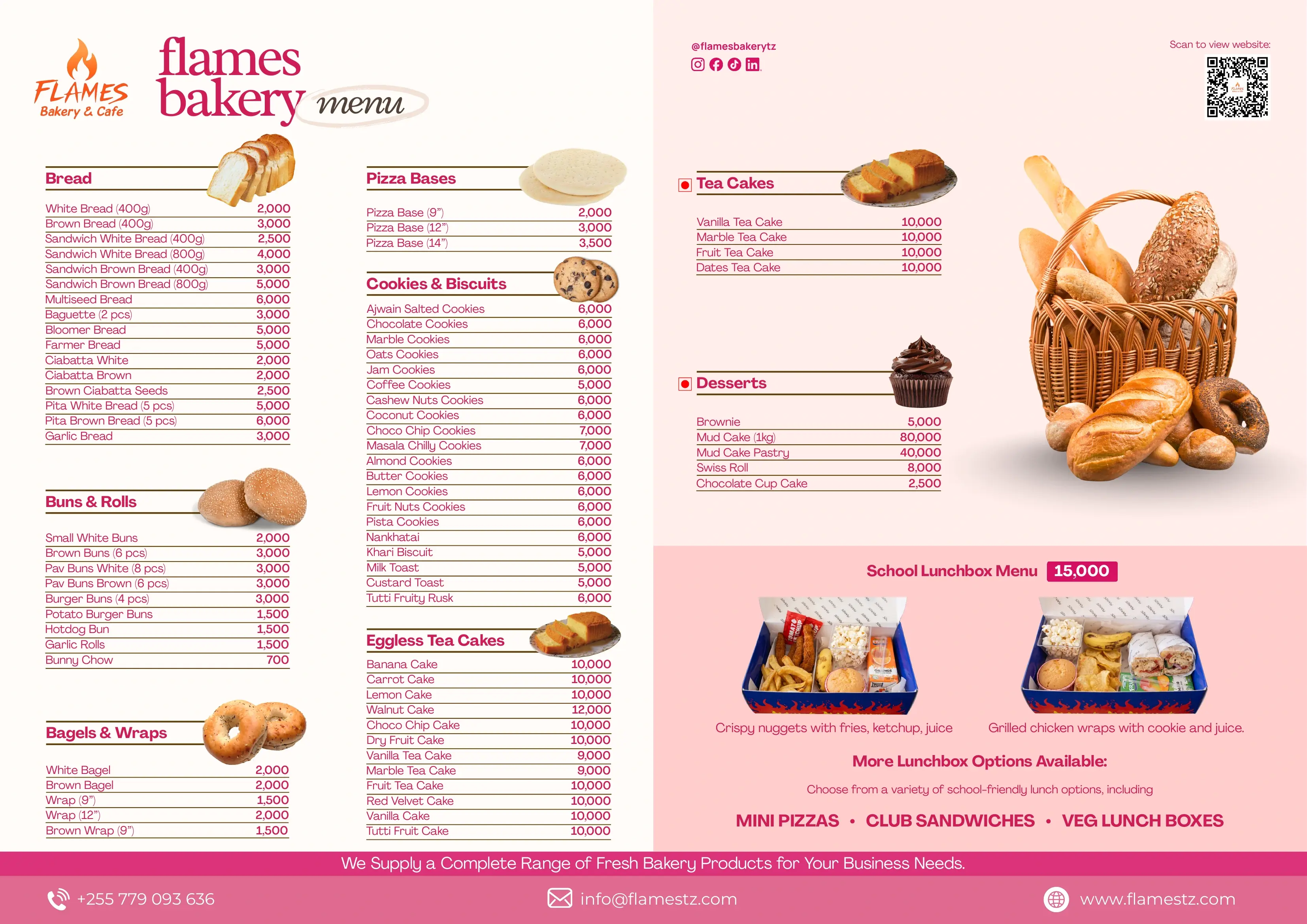 Flames Bakery & Cafe menu page 2 of 2