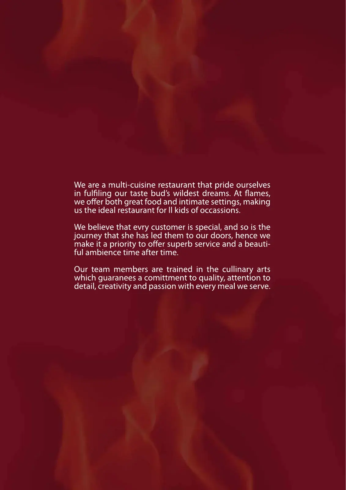 Flames Restaurant menu page 2 of 16