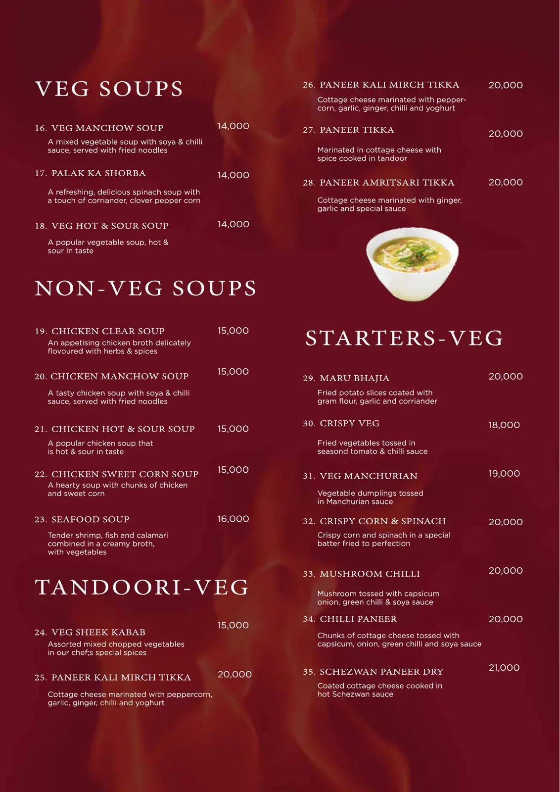 Flames Restaurant menu page 4 of 16